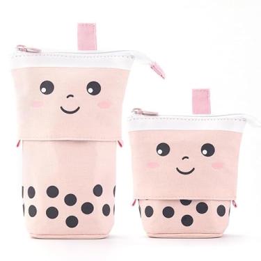Imagem de ANGOOBABY Estojo de lápis de pé bonito suporte de caneta telescópica kawaii bolsa de papelaria bolsa de cosméticos para escola, estudantes, escritório, mulheres, adolescentes, meninas, meninos,