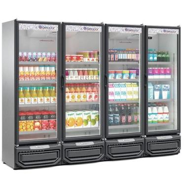Imagem de Expositor Vertical 4 Portas De Vidro Gcvr1950 Gelopar Refrigerador 1979 Litros Inox 220v