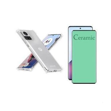 Imagem de Kit Capa Transparente + Película de Cerâmica para Moto Edge 30 Ultra -