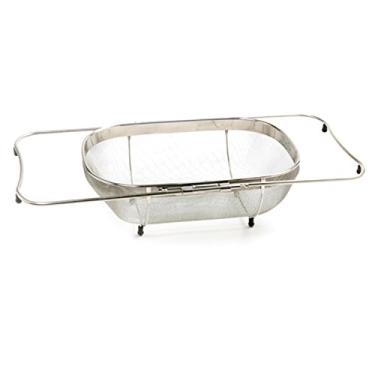 Imagem de Norpro Coador expandido sobre a pia com moldura de base, 3,5"/34 cm x 9"/23 cm 22"/55 cm, conforme mostrado