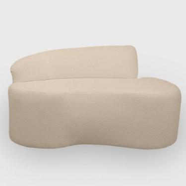 Imagem de Sofa Organico Curvo 2 lugares 145 cm Boucle Creme - Aliança Decor