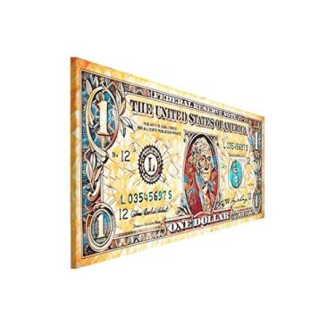 Imagem de Quadro Decorativo Grande Sala 100x50 Arte nota Dollar Quadro para Quar