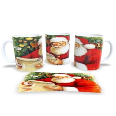 Imagem de Canecas de Porcelana Branca Personalizadas Papai Noel (Mod.27)