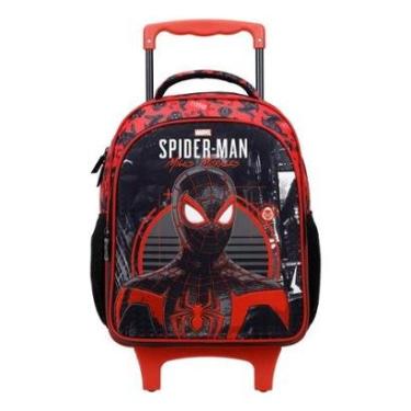 Imagem de Mochila Rodinhas Com Alças Costas 14 Spider Man Miles Morales Aranha Pequena11691-Masculino