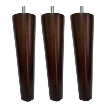 Imagem de Kit 3 Pé Palito 10Cm Sofá Mesa Marrom Escuro - Jthome