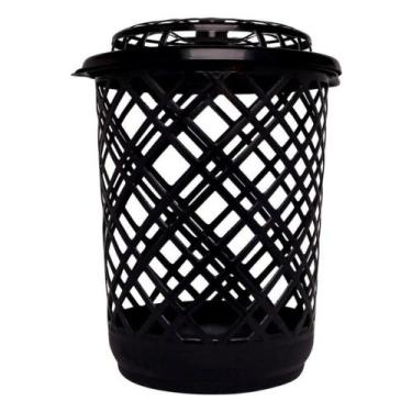 Imagem de Cesto de Roupas Redondo Telado Multiuso 30 Litros Preto - Jaguar