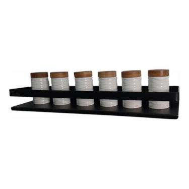 Imagem de Prateleira De Utensílios Cozinha Temperos 50cm - Belolar, Preto