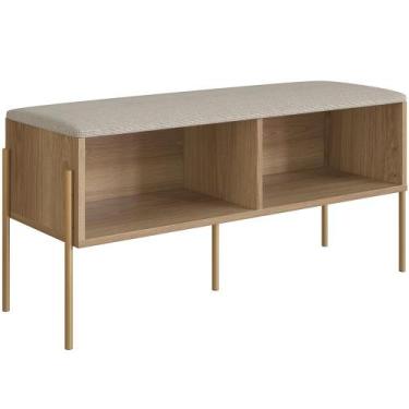 Imagem de Sapateira Banco Hall De Entrada Industrial Indy A03 Hanover Dourado - 