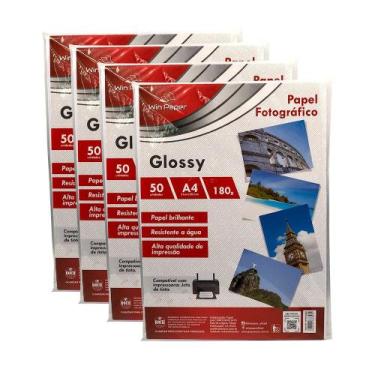 Imagem de Papel Fotográfico Glossy A4 180g  Alta qualidade e brilho em 50 folhas