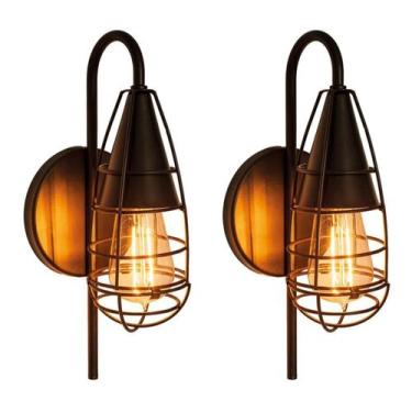 Imagem de Kit 2 Luminárias Arandela Parede Vintage Retrô Aramada 5509 - Geral