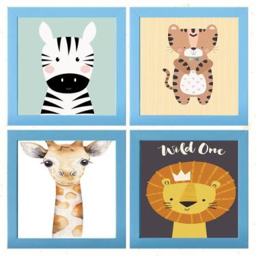 Imagem de Quadrinhos Decorativo para Quarto de Bebê Infantil Menino Menina Safar