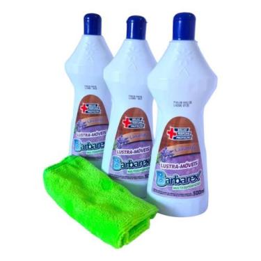 Imagem de Kit 3 Lustra Móveis Barbarex + Pano Microfibra para Limpeza Completa d