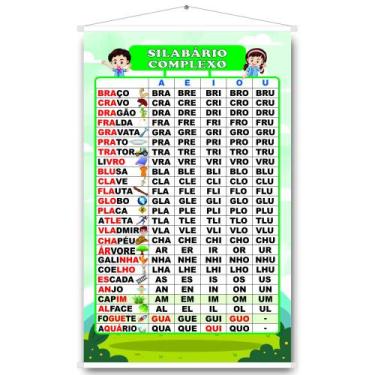 Imagem de Banner Pedagógico Sílabas Complexas Quadro Silábico Escolar - OC Shop