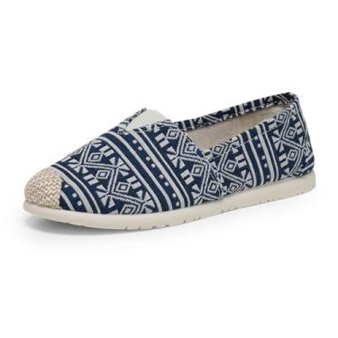 Imagem de Alexis Leroy Pureness Textile Alpargatas planas femininas, Azul-marinho boêmio, 36