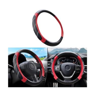 Imagem de Mandark Capa de volante de carro, protetor de volante de couro esportivo elástico, antiderrapante, macio, acolchoado, acessórios de proteção interior automotiva, ajuste universal de 35 a 38 cm