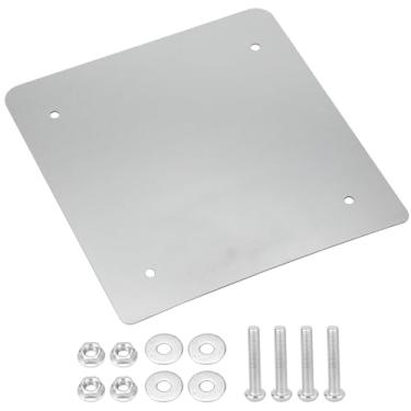 Imagem de VG MOTO Placa de base de metal de reforço interno com 2 mm de espessura, porta-malas com corte a laser, prata, compatível com Harley Touring Road King Street Glide com lâmina Rushmore Chopped King