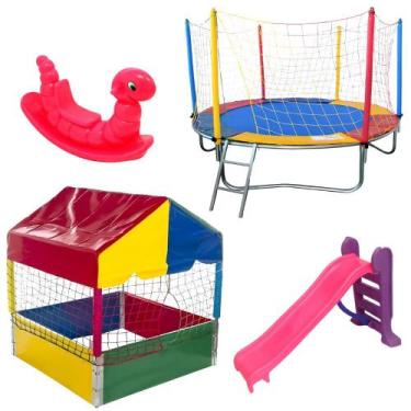 Imagem de Diversão Completa Cama Elástica 2,30m  Piscina de Bolinhas 1,00m  Esco