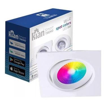 Imagem de Kian - Spot Led 5w QUADRADO Rgb Smart Wifi Alexa Google Assistente Emb
