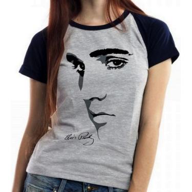 Imagem de Baby look blusa feminina ou Camiseta unissex  Elvis Presley Rei do Roc