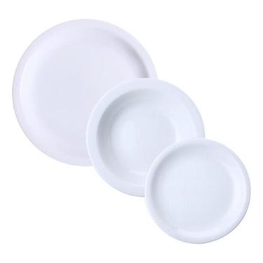 Imagem de Jogo De Pratos Porcelana 6 Rasos 6 Fundos 6 Sobremesa Germer Iguaçu - 