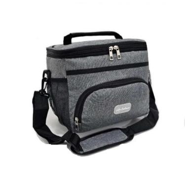 Imagem de Bolsa Térmica Marmita Espaçosa Trabalho Viagem 2 Compartimentos, Preto