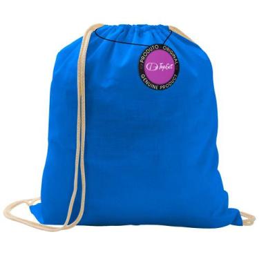 Imagem de Mochila tipo Saco Gym Sack em Algodão e Poliéster Hand TopGet, Azul ro