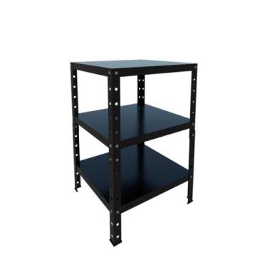 Imagem de Estante Aço Pequena p 45kg 3 Bandejas Bipartida 65cm x 40cm x 42cm Var