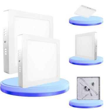 Imagem de Kit 2 Luminária Painel Plafon Led 25W Quadrado Sobrepor Bivolt 110v-22