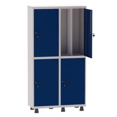 Imagem de Armário Guarda Volume Locker Roupeiro Insalubre 2 Vãos 04 Portas GRP50