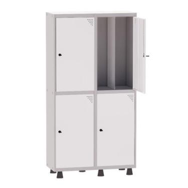 Imagem de Armário Guarda Volume Locker Roupeiro Insalubre 2 Vãos 04 Portas GRP50