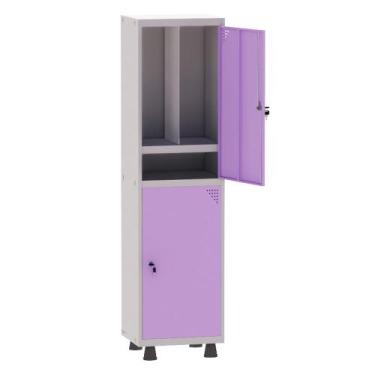 Imagem de Armário Guarda Volume Locker Roupeiro Insalubre 1 Vão 02 Portas Com Pr