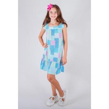Imagem de Vestido Infantil Menina Estampado Abstrato TMX, 04, Estampado, Colorid
