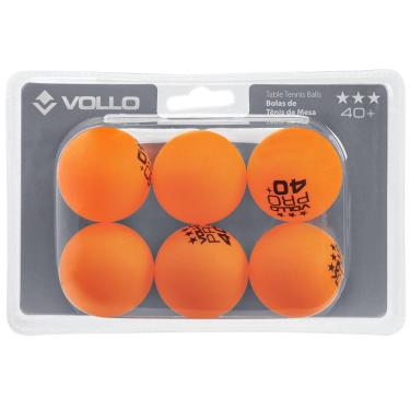 Imagem de Bola de Tênis de Mesa Vollo 3 Estrelas com 06 Unidades Laranja
