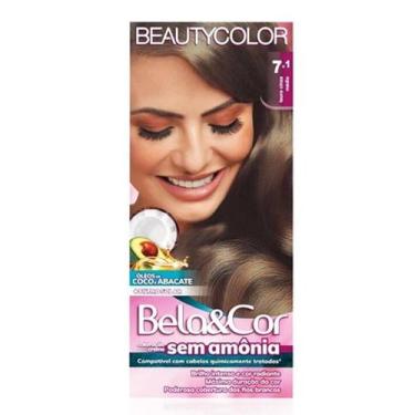 Imagem de Kit Coloração Sem Amônia Louro Cinza Médio 7.1 - Beauty Color