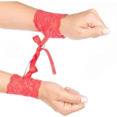 Imagem de Algema Rendada Pimenta Sexy, Vermelha, com Fita para Amarrar