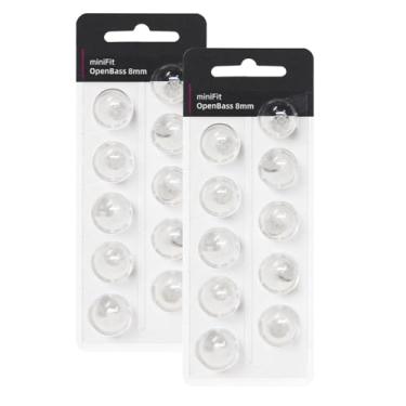 Imagem de Cúpulas de aparelho auditivo para substituição de Oticon, cúpulas de ventilação de graves Oticon Minifit abertas (pacotes de 8 mm/2), cúpulas universais para aparelhos auditivos Oticon.