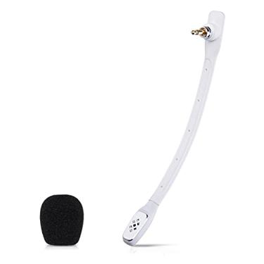 Imagem de Substituição de microfone para fone de ouvido para jogos Astro A40 TR A40, microfone branco removível com cancelamento de ruído com capa de espuma, funciona no PS5 PS4 Xbox Series X/S
