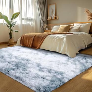 Imagem de Topmaxcs Tapetes macios de 10 x 15 cm para quarto: tapetes macios e macios para quarto - Tapetes de área peludos cinzentos - Tapetes macios e macios de pelúcia para quarto de crianças (cinza claro