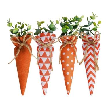 Imagem de shamjina 4Pcs Cenouras de Páscoa Legumes Brinquedo Cenouras Artificiais Cenouras Recheadas Decorações de Páscoa Cenouras para Artesanato DIY Decoração Sazonal