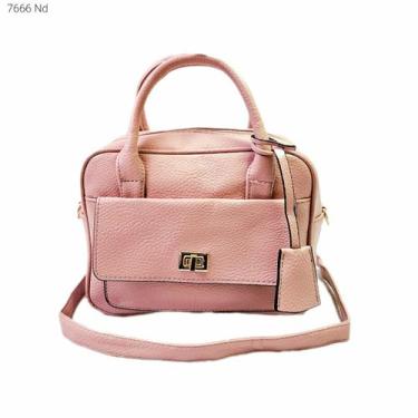 Imagem de Bolsa Feminina estilo Baú de Mão / Transversal 7666 - H2 Bolsas, Nude