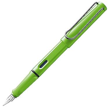 Imagem de LAMY Verde safári - Caneta-tinteiro com aderência ergonômica e ponta de aço polido no tamanho EF - ideal para qualquer escrita e caligrafia - incluindo cartucho azul LAMY T 10 - Destro