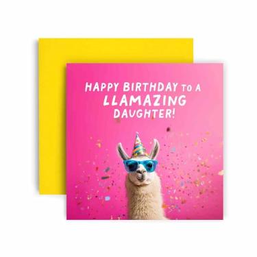 Imagem de Huxters Cartão Funny Daughter Happy Birthday - Llamazing Day Her Day Gift Card for Her Card for Daughter - 14,8 cm (Filha)