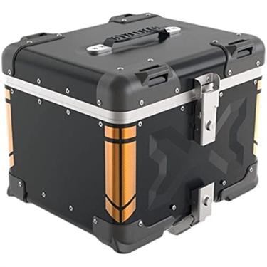 Imagem de Mala de viagem para motocicleta 42 litros universal traseira porta-malas de motocicleta caixa de ferramentas de alumínio para porta-malas de scooter porta-malas (Yadianhei)