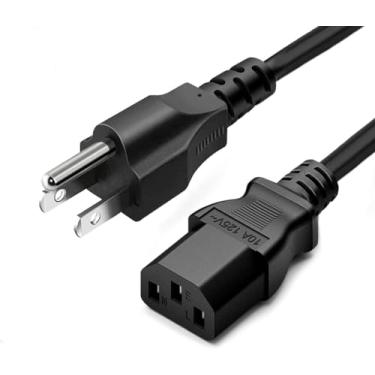 Imagem de LORDTRONICS Cabo De Alimentação Ca De 3 Pinos, Preto, 10 Amperes, 125 Volts, Padrão, 3 Pés, Para Eletrônicos, Tv, Computador, Impressora, Rádio, Monitor, Laptop, Samsung, Dell, Vizio, Lg, Asus E Mui