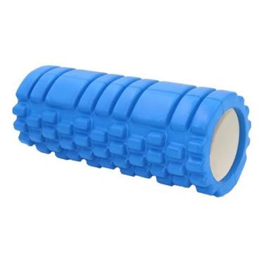 Imagem de Foam Roller Para Liberação Miofascial Texturizado Azul | Recuperação Muscular | Rolo De Massagem | Pilates | Yoga