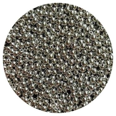 Imagem de Miçanga Pérola 4mm Abs ou Leitosa 100g Aprox 3800un Missanga Artesanato (Tradicional - Prata)