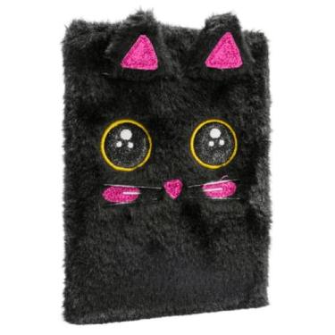 Imagem de Caderno Escolar 80 Folhas Pelúcia Gatinho Preto Polibrinq