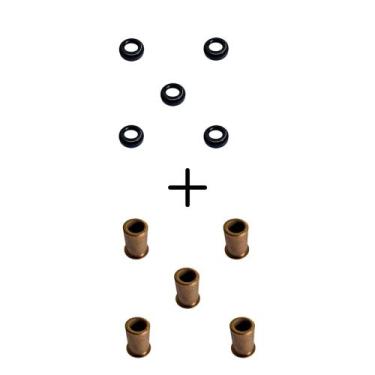 Imagem de 5 Bucha Bronze E 5 Retentor Da Tampa Transmissão Lavadora Compatível E