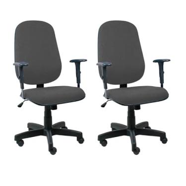 Imagem de Kit 2 Cadeiras de Escritório Presidente Giratória Ergonômica Cinza – Conforto, Suporte e Estilo - Escritex