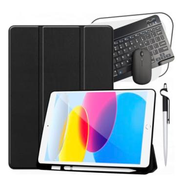 Imagem de Kit Completo Capa Para Ipad 10 Geração Tela 10,9" Polegadas + Película + Teclado + Mouse + Caneta